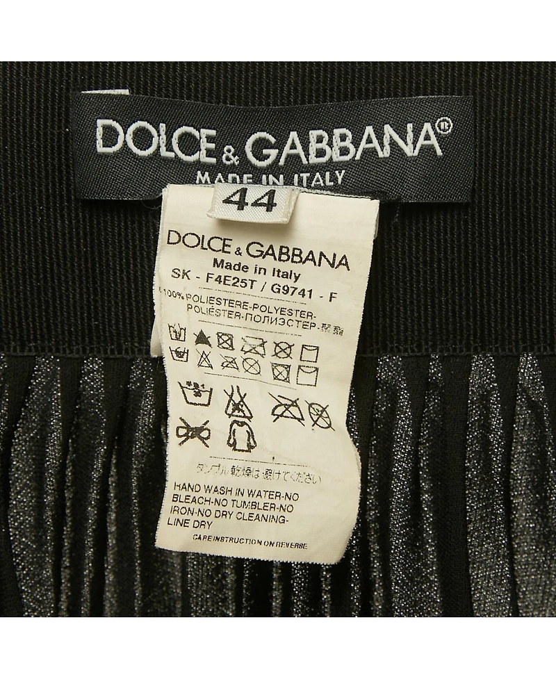 Pre-Owned Dolce & Gabbana Women's Black Crepe Pleated Mini Skirt