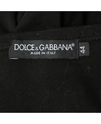 Pre-Owned Dolce & Gabbana Women's Black And Beige Dice Key Printed Silk Short Sleeve Top