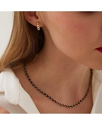 Spero London Women's Handmade Rope Braided Sterling Silver Beaded Chain Necklace