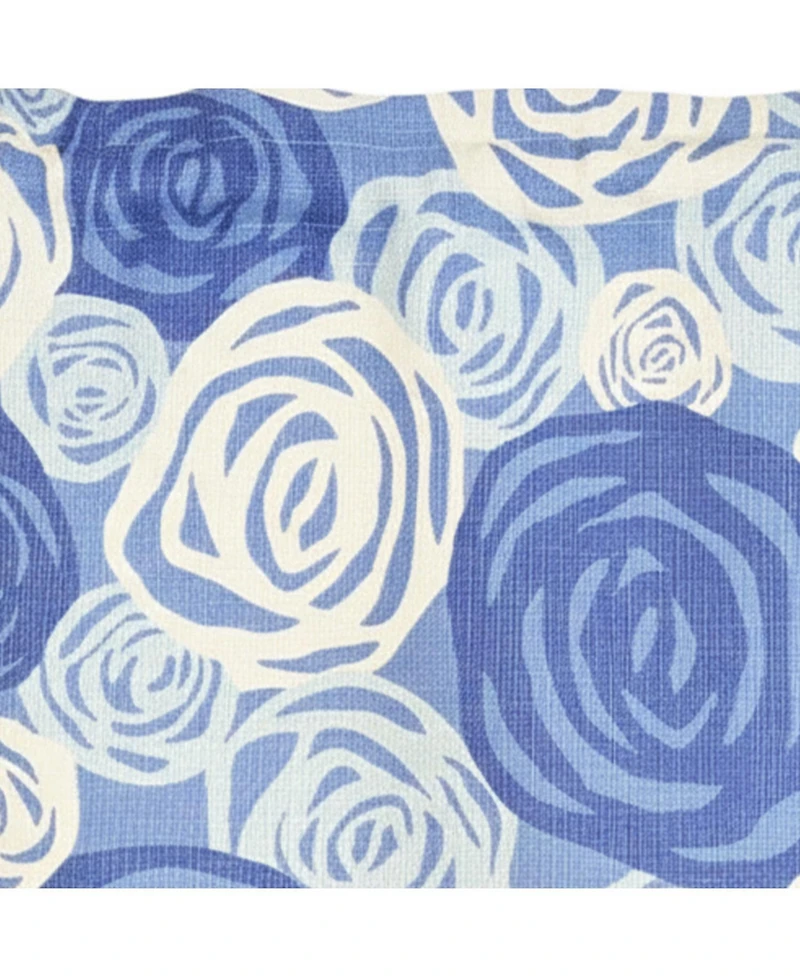 Rlf Home 100% Cotton High Quality Rosales Tailored Window Valance with 1.5" Rod Pocket 50" W X 12" L Blue