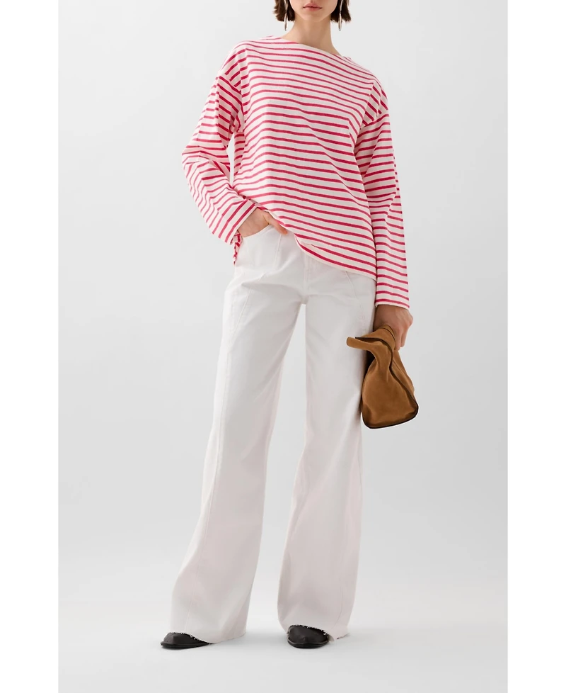 Scalpers Women's Stripes Label Ls Tee