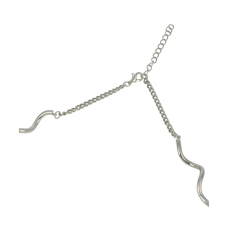 Sohi Women's The Coil-Coeur Collar Necklace - Chrome Silver