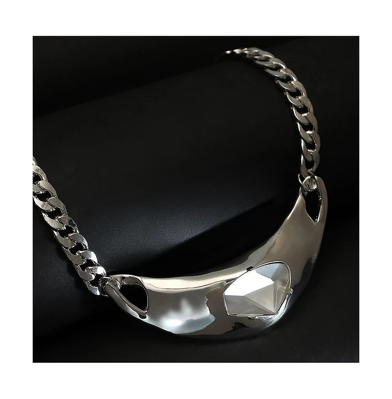 Women's The Petra-Chain Collar Necklace - Chrome Silver