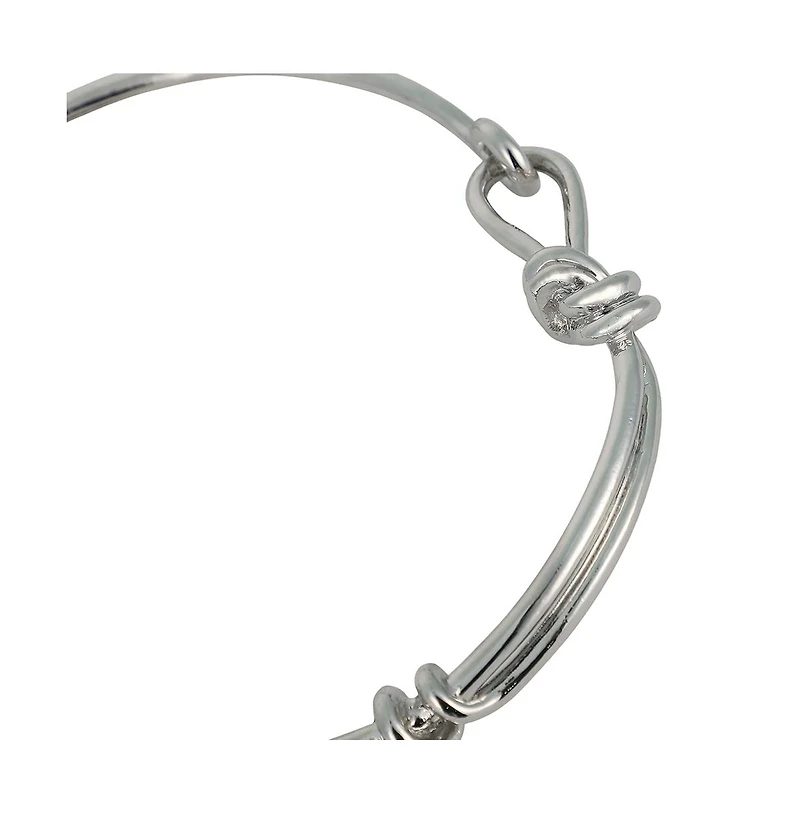 Women's The Knotted-Bar Collar Necklace - Chrome Silver