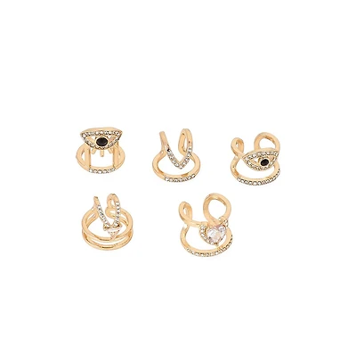 Women's The Malocchio Nail Rings - California Gold (Set Of 5)