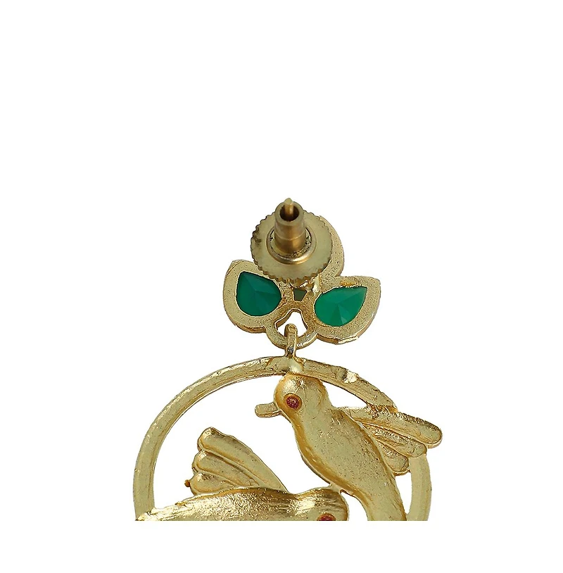 Women's The Halo-Bird Drop Earrings - Antique Gold