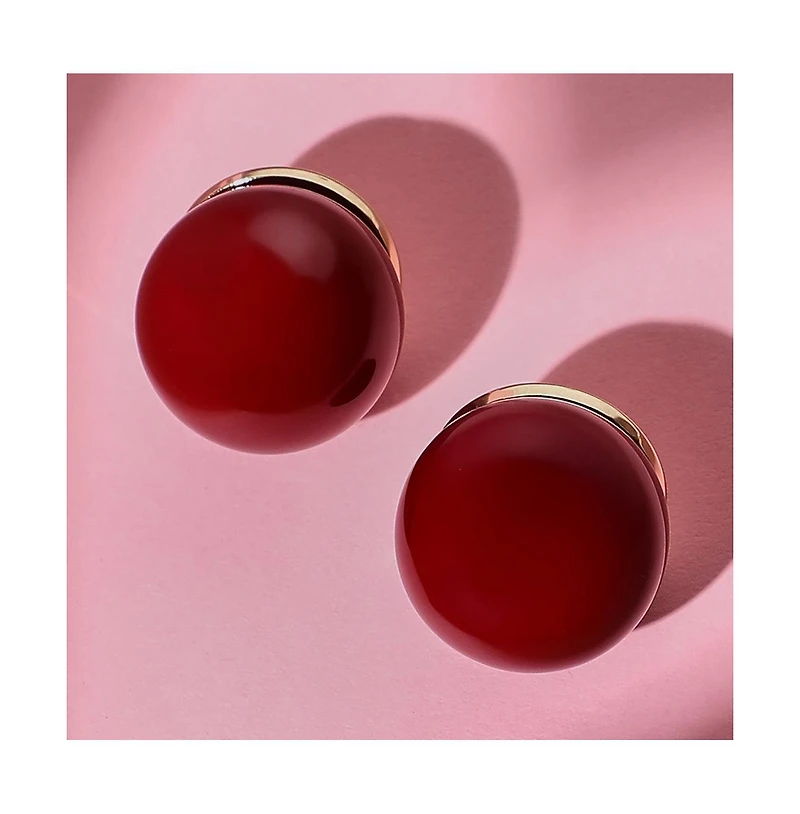 Women's The Chunky-Jacqueline Stud Earrings - Cherry Red & California Gold