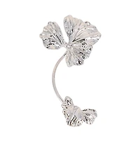 Women's The Withering-Petal Cuff Earrings - Metallic Silver