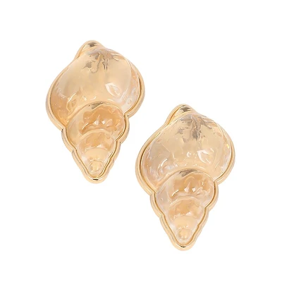 Women's The Translucent-Conchiglia Statement Earrings - California Gold
