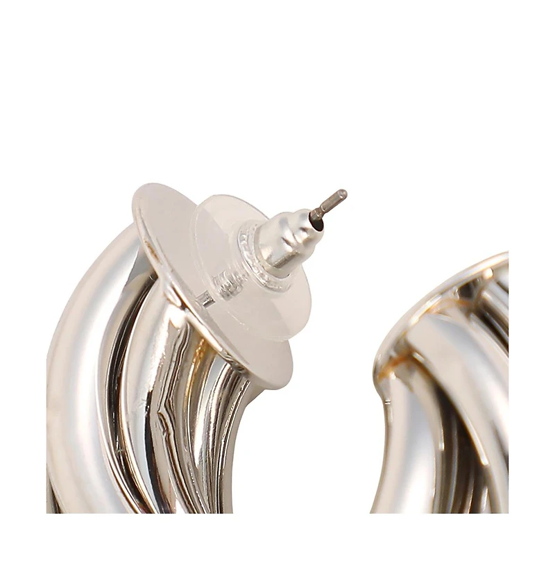 Women's The Chunky-Twist Half-Hoop Earrings - Metallic Silver