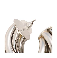 Women's The Chunky-Twist Half-Hoop Earrings - Metallic Silver