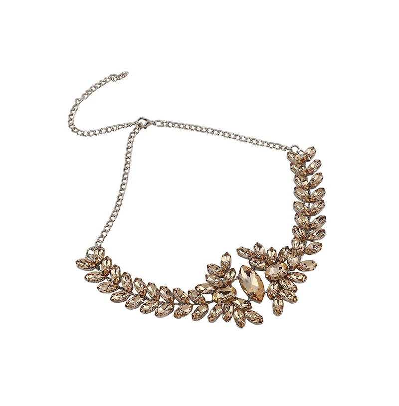 Women's The Marquise-Bloom Collar Necklace - Citrine Brown