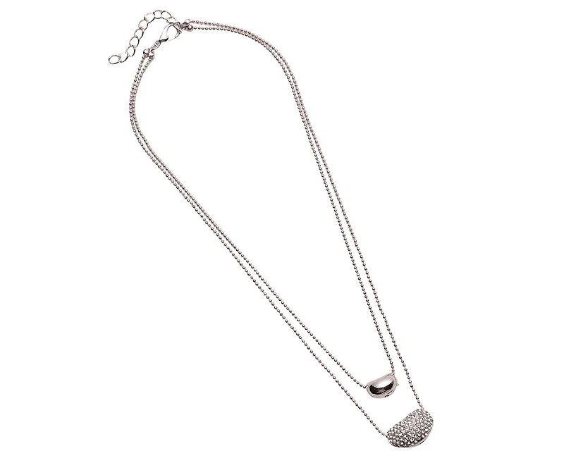 Sohi Women's Bling Bean Multi-Strand Necklace