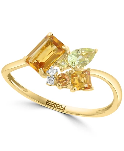 Effy Collection Diamond Accent & Multi Gemstones (7/8 ct. t.w.) Ring in 14k Yellow Gold