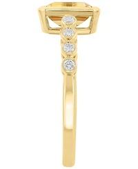 Effy Collection Diamond (1/6 ct. t.w.) & Madeira Citrine (1-1/10 ct. t.w.) Ring in 14k Yellow Gold