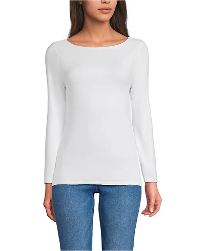 Lands' End Women's Long Sleeve Polished Essentials Boatneck Top