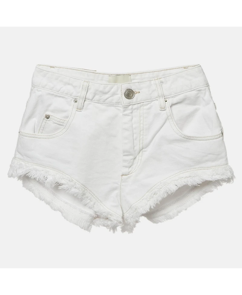 Pre-Owned Isabel Marant Women's White Denim Raw Edge Eneidao Shorts