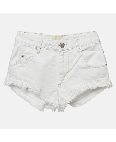 Pre-Owned Isabel Marant Women's White Denim Raw Edge Eneidao Shorts