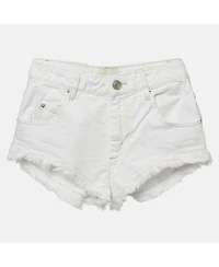 Pre-Owned Isabel Marant Women's White Denim Raw Edge Eneidao Shorts