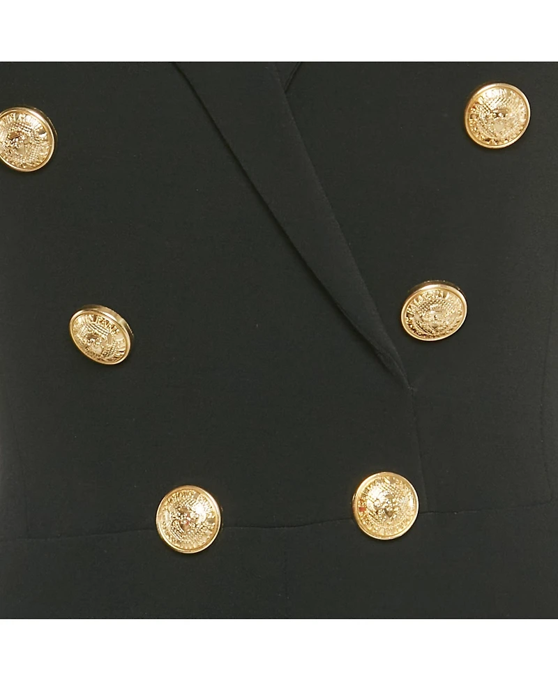 Pre-Owned Balmain Women's Black Double Breasted Jersey Tailored Jumpsuit