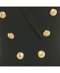 Pre-Owned Balmain Women's Black Double Breasted Jersey Tailored Jumpsuit