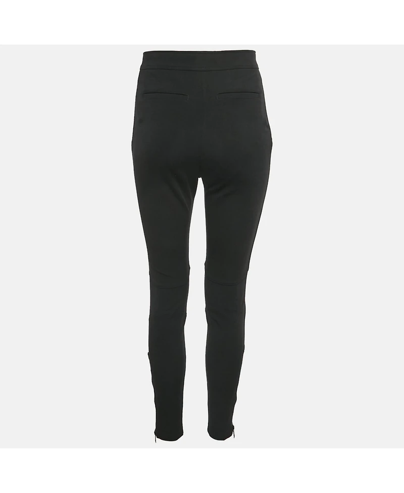 Pre-Owned Burberry Women's Crepe Cut-Out Zipper Detail Trousers