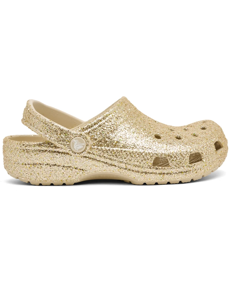 Crocs Little Girls Chunky Glitter Classic Clogs from Finish Line