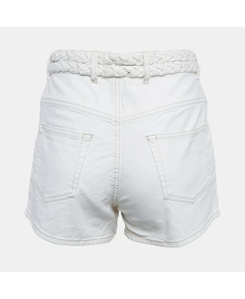 Pre-Owned Isabel Marant Women's White Denim Braided Shorts