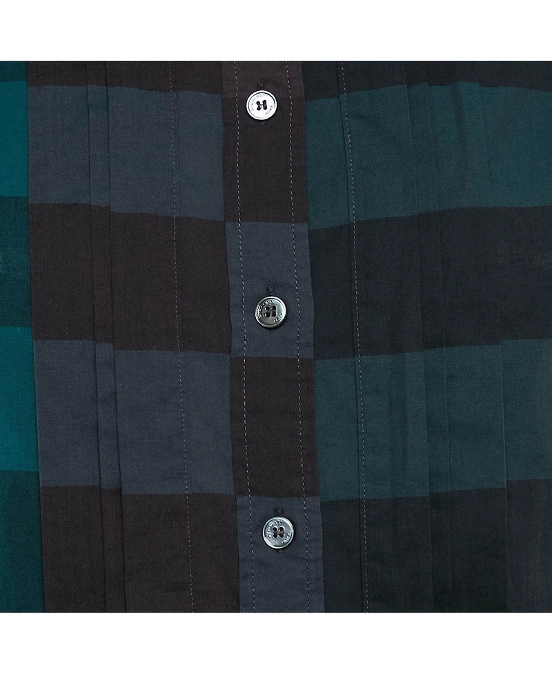 Pre-Owned Burberry Women's Brit Multicolor Nova Check Cotton Pleated Shirt