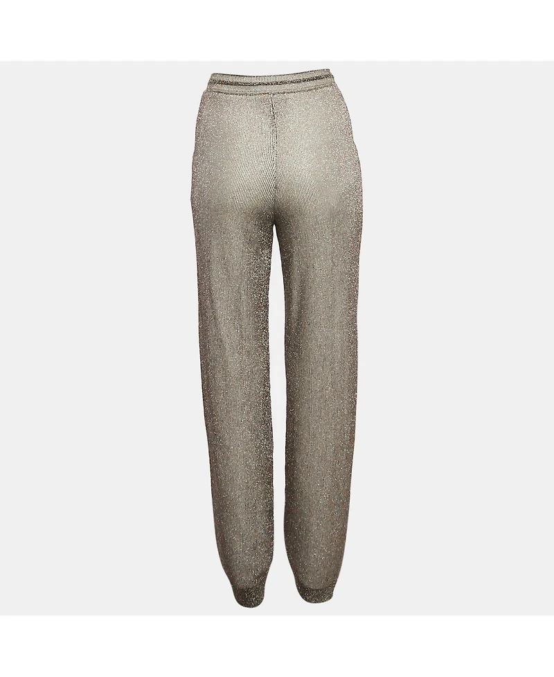 Pre-Owned Missoni Women's Metallic/multicolor Lurex Knit Pants