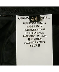 Pre-Owned Versace Women's Black Gabardine Belt Detail Trousers