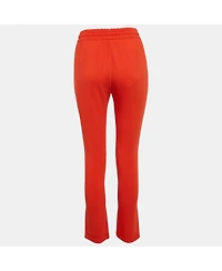 Pre-Owned Stella Mccartney Women's Orange Crepe Drawstring Trousers