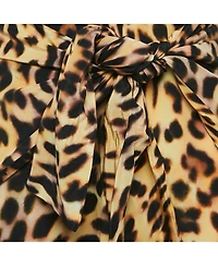 Pre-Owned Stella Mccartney Women's Brown Leopard Print Silk Tie-Up Trousers