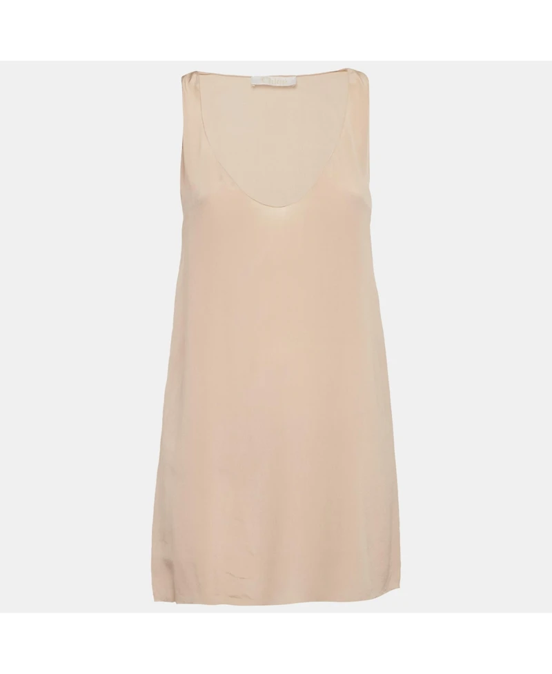 Pre-Owned Chloe Women's Powdery Pink Silk Scoop Neck Tank Top