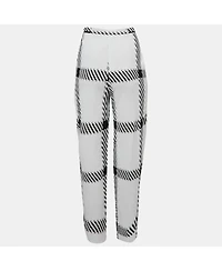 Pre-Owned Stella Mccartney Women's White Plaid Knit Trousers