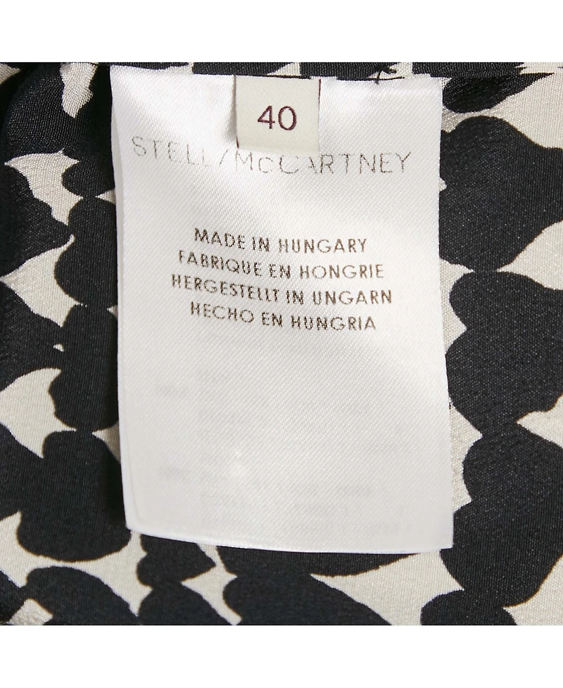 Pre-Owned Stella Mccartney Women's Monochrome Heart Print Silk Full Sleeves Blouse