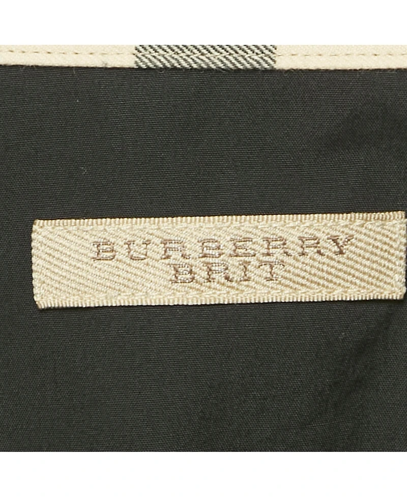 Pre-Owned Burberry Men's Brit Black Logo Embroidered Cotton Shirt