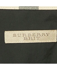 Pre-Owned Burberry Men's Brit Black Logo Embroidered Cotton Shirt