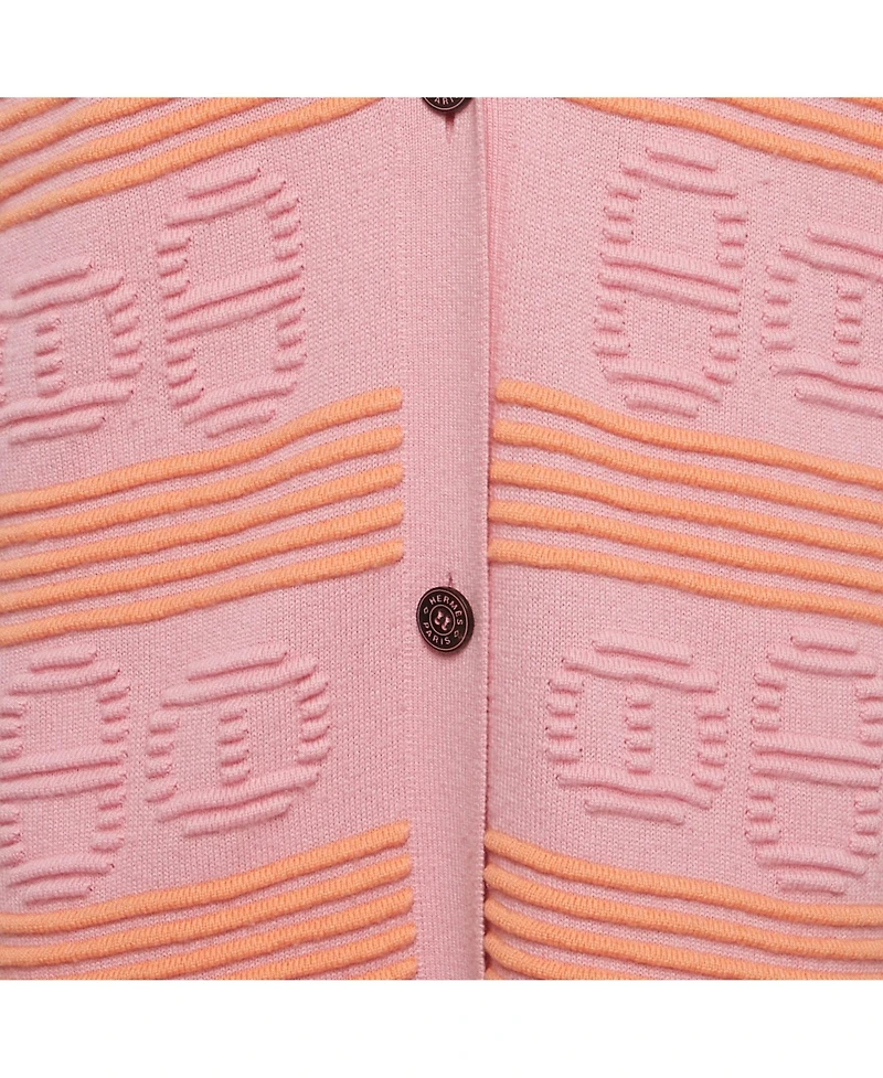 Pre-Owned Hermes Women's Pink & Orange Cashmere Knit Long Cardigan