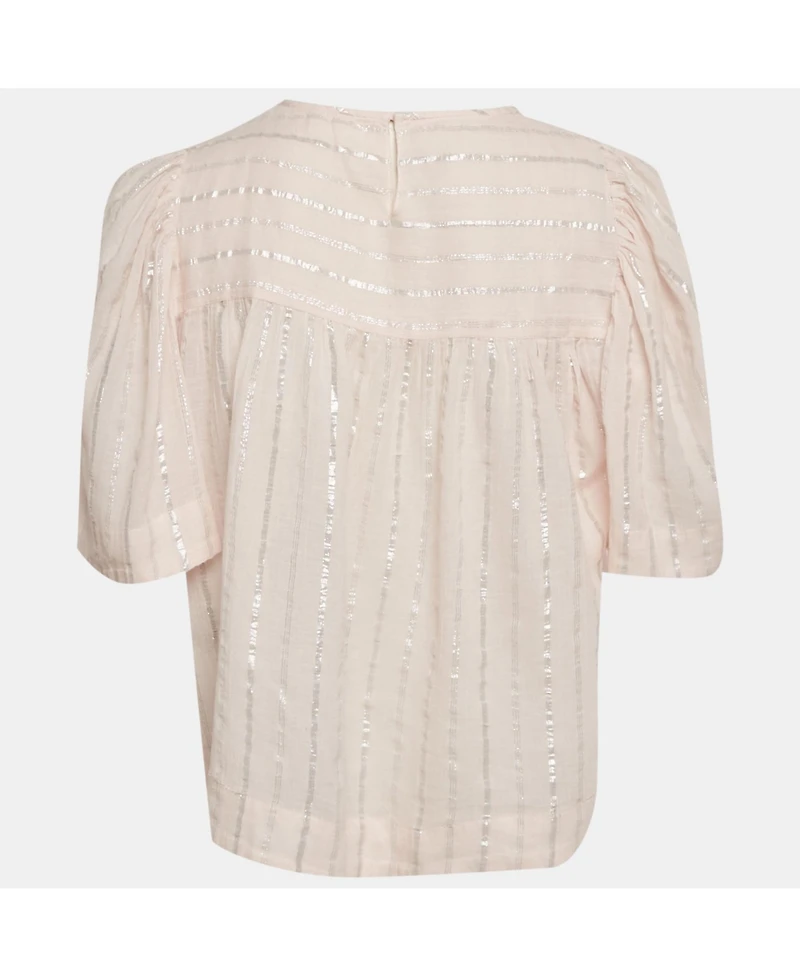Pre-Owned Isabel Marant Women's Etoile Pink Lurex Striped Cotton Blouse