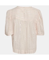 Pre-Owned Isabel Marant Women's Etoile Pink Lurex Striped Cotton Blouse