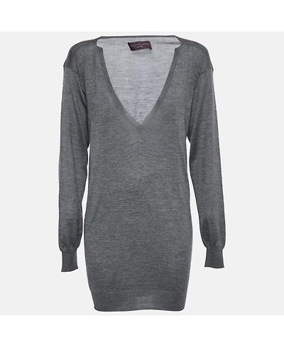 Pre-Owned Stella Mccartney Women's Grey Knit Long Sleeve V Neck Sweater