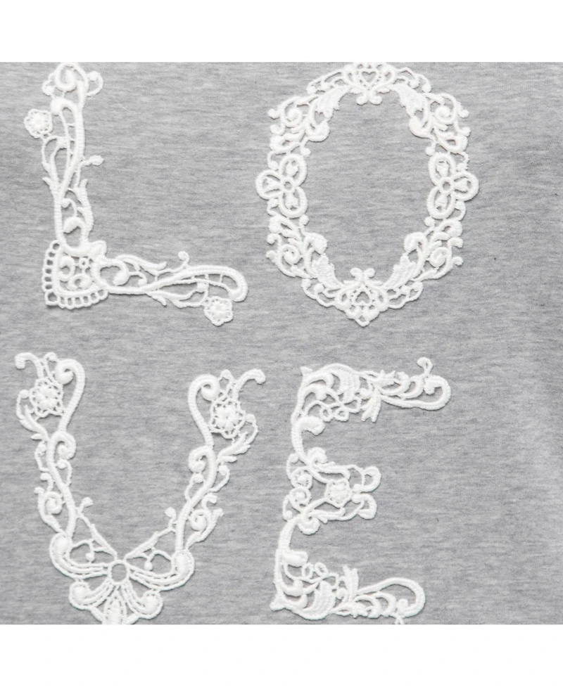 Pre-Owned Dolce & Gabbana Women's Grey Cotton Love Lace Patterned Tank Top