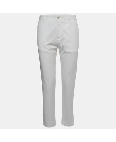 Pre-Owned Dolce & Gabbana Women's White Cotton Straight Fit Trousers