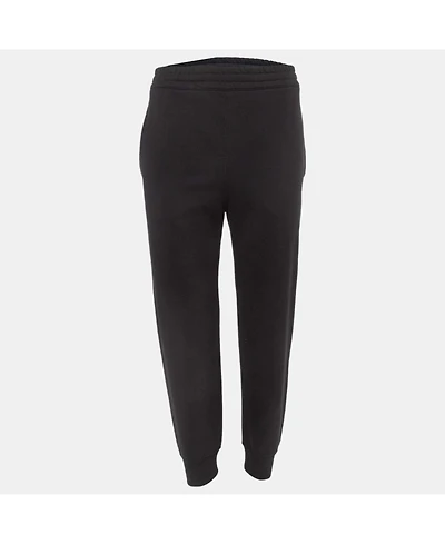 Pre-Owned Alexander Mcqueen Women's Black Logo Embroidered Cotton Knit Joggers