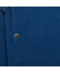 Pre-Owned Stella Mccartney Women's Blue Rib Knit Asymmetrical Button Oversized Sweater