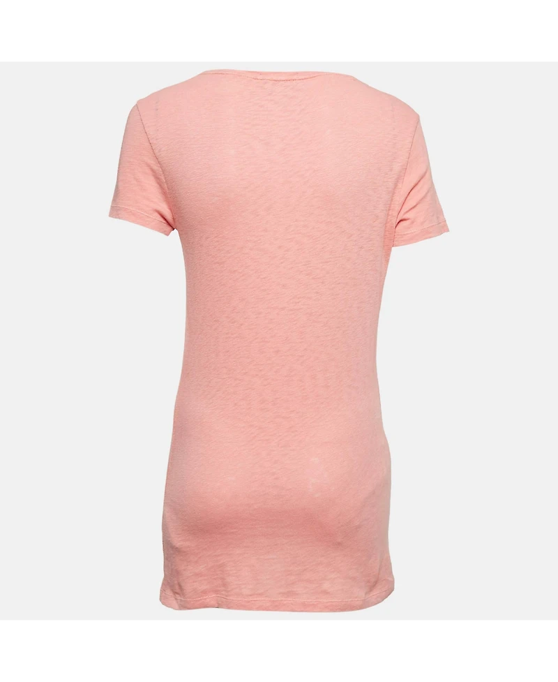 Pre-Owned Burberry Women's Brit Check Sprayed Cotton Scoop Neck T-Shirt