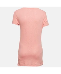 Pre-Owned Burberry Women's Brit Check Sprayed Cotton Scoop Neck T-Shirt