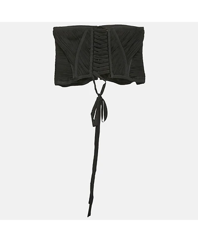 Pre-Owned Dolce & Gabbana Women's Black Tulle Lace-Up Corset Top