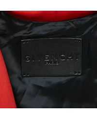 Pre-Owned Givenchy Men's Red Neoprene And Leather Zip Up Hooded Jacket